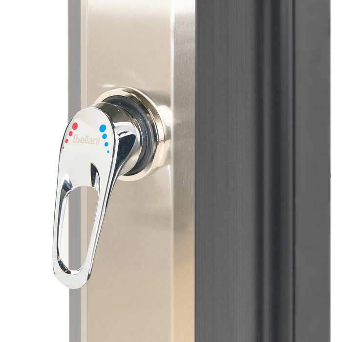 Beliani - TUXPAM - Buitendouche op zonne-energie - Zwart - PVC