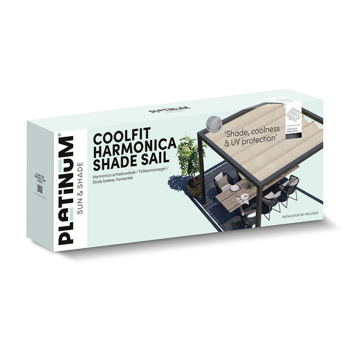 Harmonica schaduwdoek - 290 x 400 cm - Zand