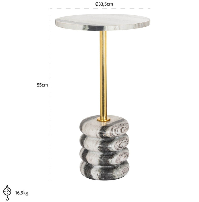 Richmond Interiors Isolde Marmeren Bijzettafel