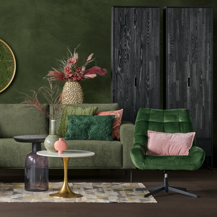 Bijzettafel Florence - Zwart - Glas - 50x58x50cm (BxHxD)