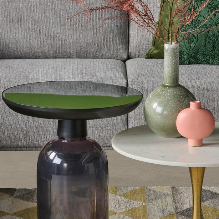 Bijzettafel Florence - Zwart - Glas - 50x58x50cm (BxHxD)