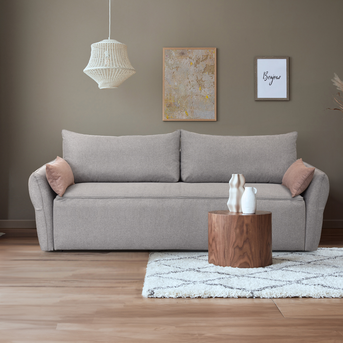 Calicosy - Slaapbank 3-zits in stof B238 cm - LAGOS - Grijs