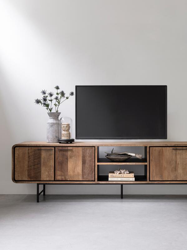 DTP Home TV stand Evo large, 4 doors, 2 open racks,60x225x40 cm, re...