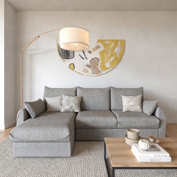 Calicosy - Hoekbank 3-zits met slaapfunctie B260 cm - NAOMI - Grijs