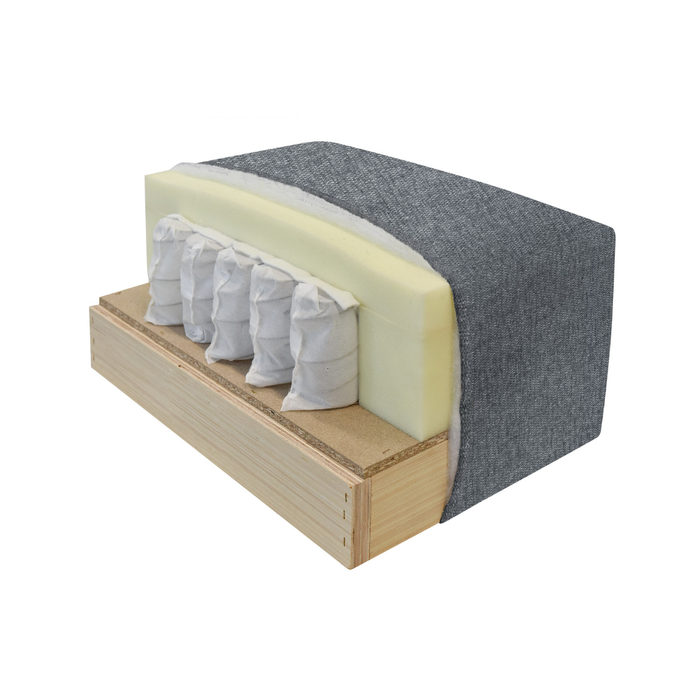 Calicosy - Hoekbank 3-zits met slaapfunctie B260 cm - NAOMI - Grijs