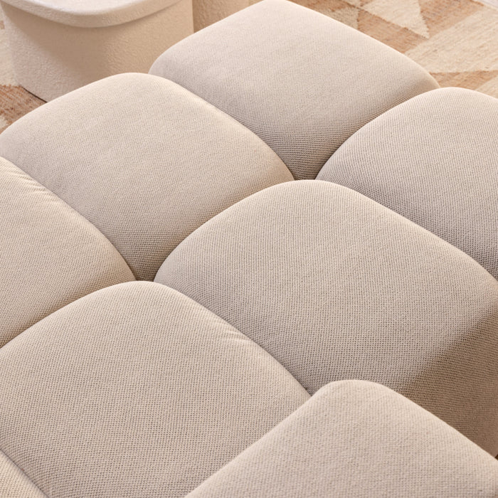 by fonQ Charme U-bank met Slaapfunctie - Weefstof - Ivoor