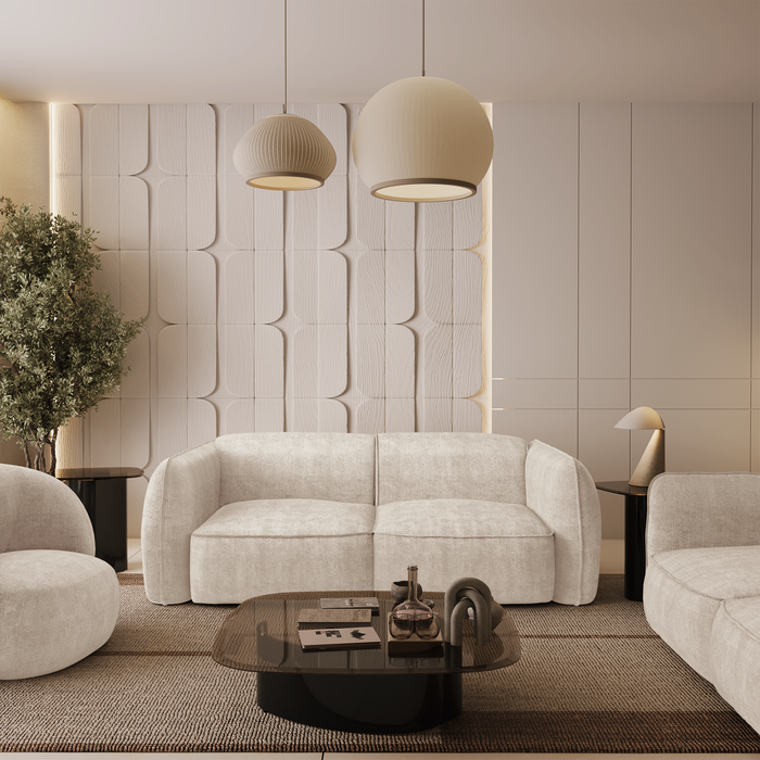 4-zits crèmekleurige fluwelen bank