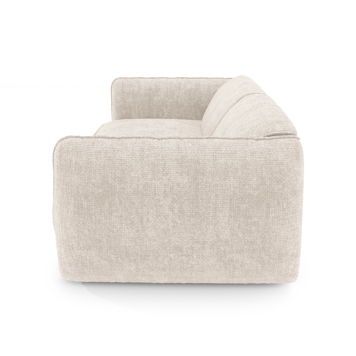 4-zits crèmekleurige fluwelen bank