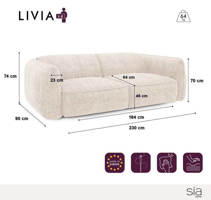 Vierzitsbank in terracotta geweven fluweel