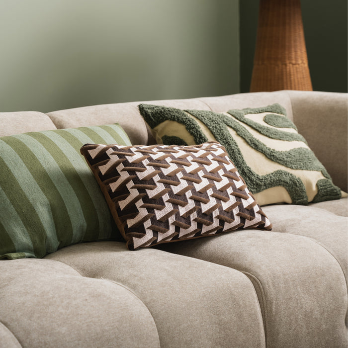 by fonQ Linen Stripe Sierkussen 40 x 60 cm - Groen