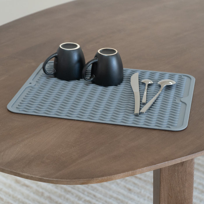 QUVIO Afdruipmat - Silicoon - Grijs