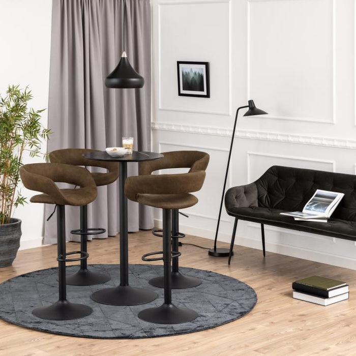 Giga Living - Bartafel Rond - Zwart - Ø60x105cm - Ivsta