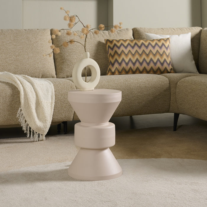 Bijzettafel Lisberg - Beige|Creme - Metaal