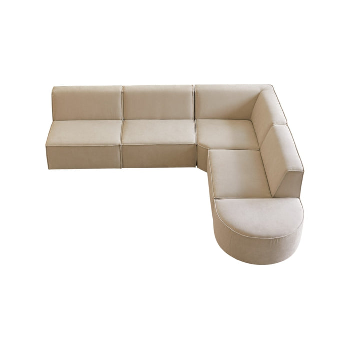 Tikamoon - Modulaire 5|6-zits hoekbank Dario in beige stof