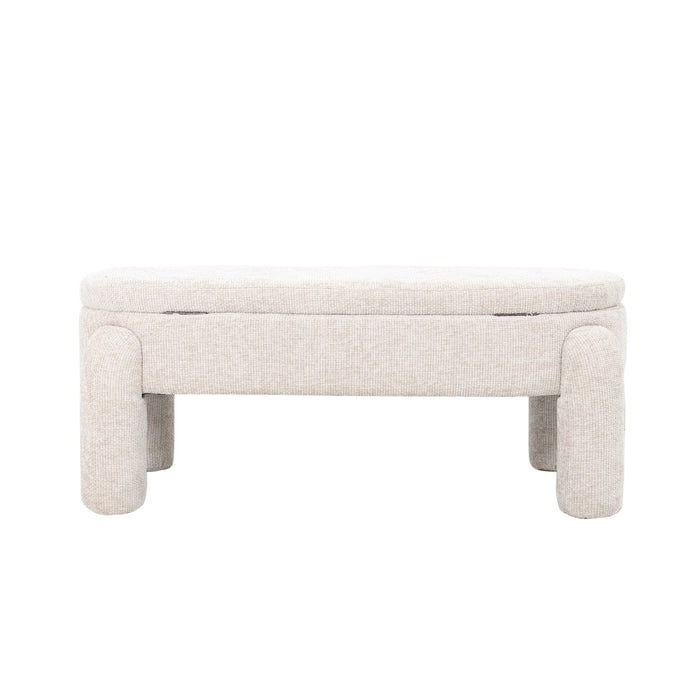 Giga Meubel - Opbergbank Beige - Halbankje - 115x52x47cm - Juul