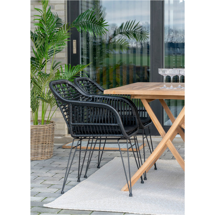 House Nordic Trieste Polyrattan Armstoel Zwart set van 2