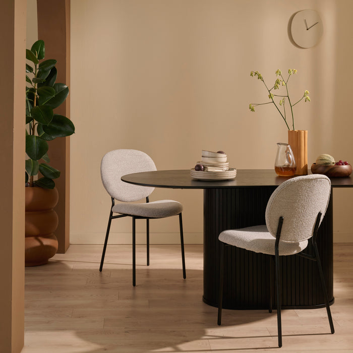 by fonQ Alon Eettafel 180 x 95 cm - Zwart Eiken