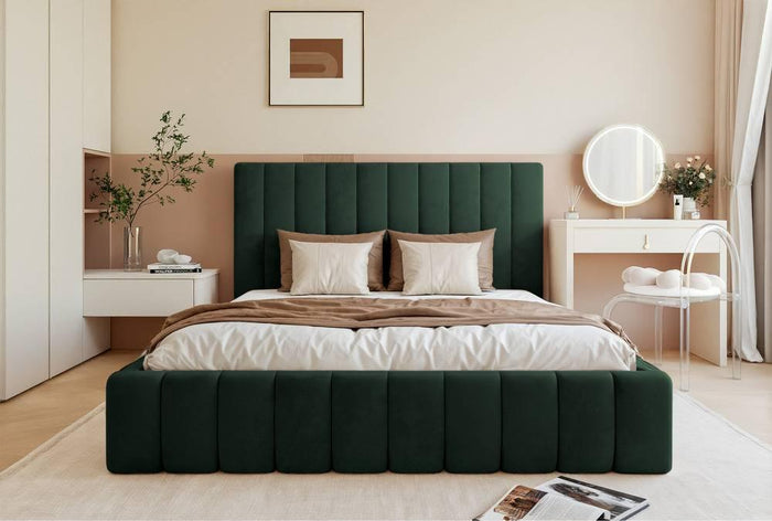 NADUVI Collection Bedframe Flores velvet 160x200 met opbergvak