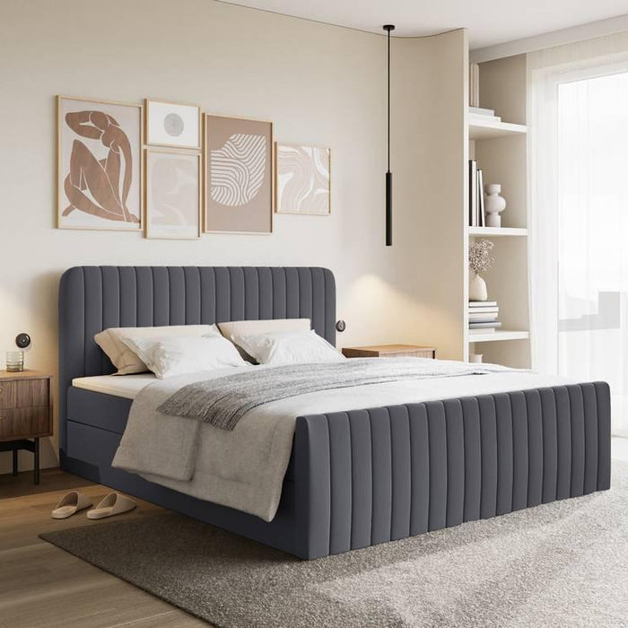 NADUVI Collection Boxspring Adrien chenille met opbergvak 180x200