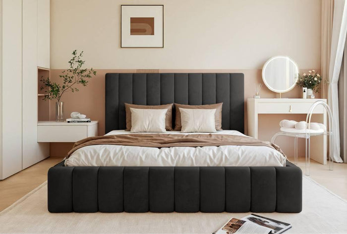 NADUVI Collection Bedframe Flores velvet 180x200 met opbergvak