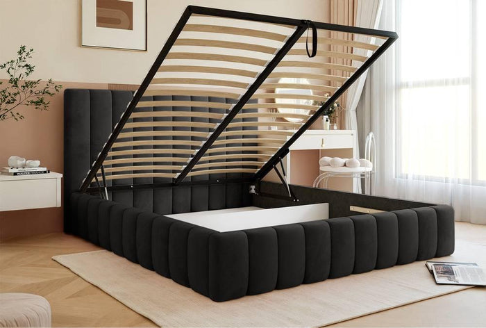 NADUVI Collection Bedframe Flores velvet 180x200 met opbergvak