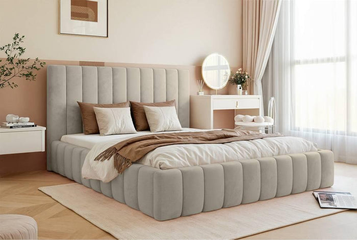 NADUVI Collection Bedframe Flores velvet 140x200 met opbergvak