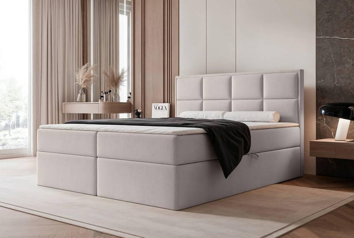 NADUVI Collection Boxspring Antonia velvet met opbergvak 140x200