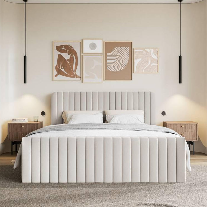 NADUVI Collection Boxspring Adrien chenille met opbergvak 160x200
