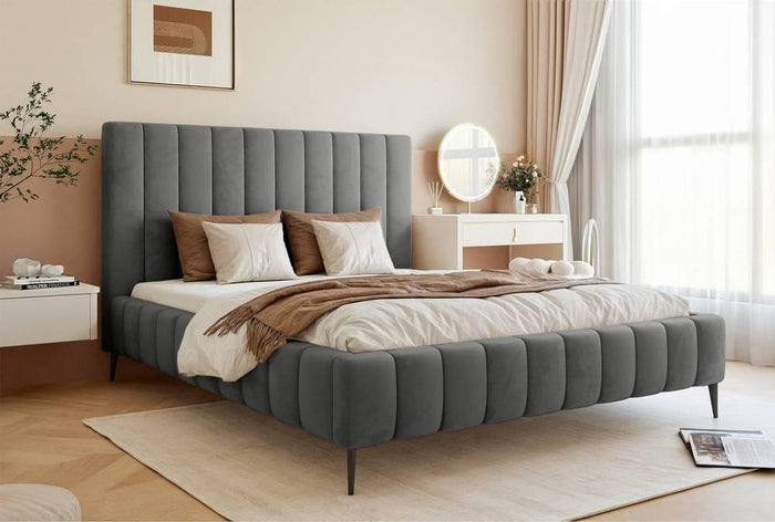 NADUVI Collection Bedframe Flores velvet 140x200 met opbergvak