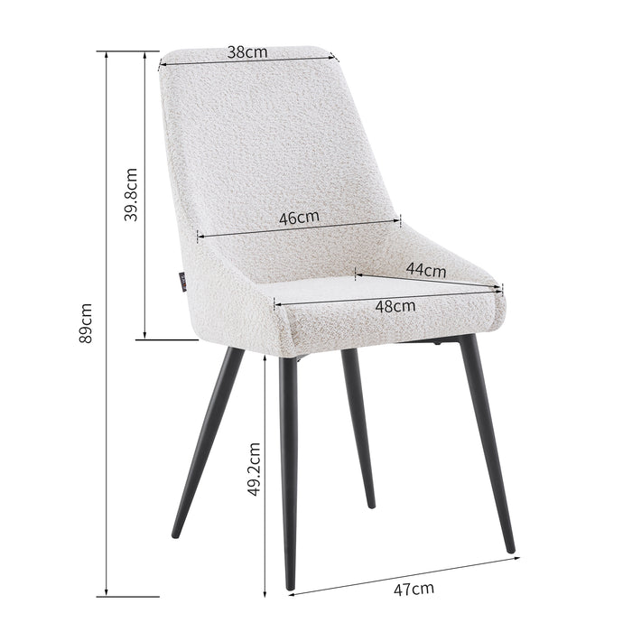 Furnihaus Eetkamerstoel Oscar Boucle Beige Set van 4