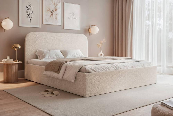 NADUVI Collection Bedframe Fia 160x200 bouclé met opbergvak