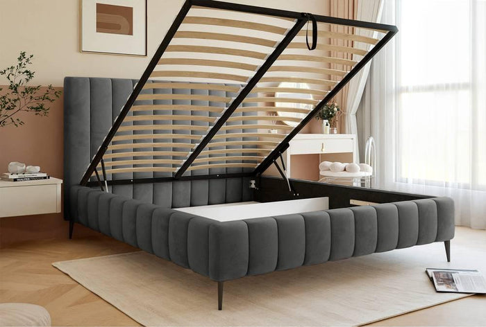 NADUVI Collection Bedframe Flores velvet 160x200 met opbergvak