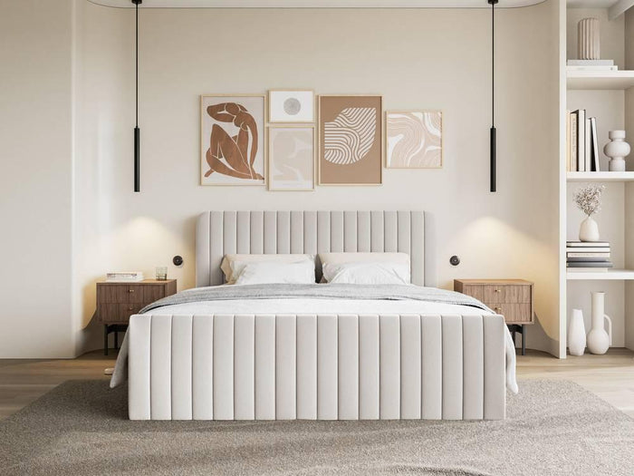 NADUVI Collection Boxspring Adrien chenille met opbergvak 140x200