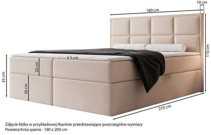 NADUVI Collection Boxspring Antonia velvet met opbergvak 180x200