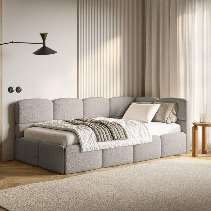 NADUVI Collection Jeugdbed incl matras Chloe rechts bouclé 90x200 met