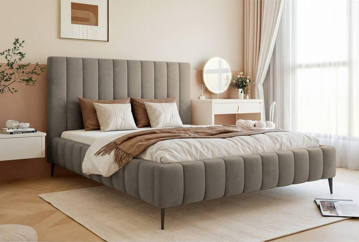 NADUVI Collection Bedframe Flores velvet 140x200 met opbergvak