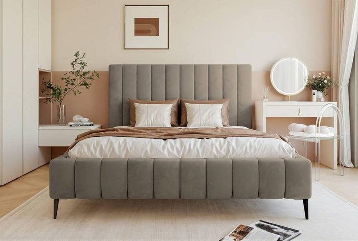 NADUVI Collection Bedframe Flores velvet 140x200 met opbergvak