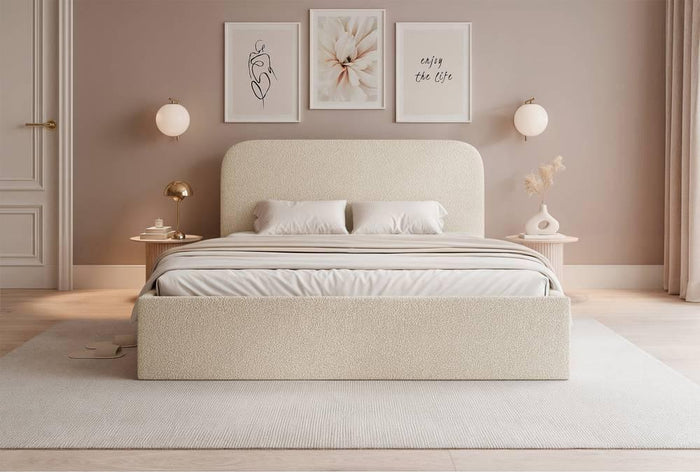 NADUVI Collection Bedframe Fia 160x200 bouclé met opbergvak