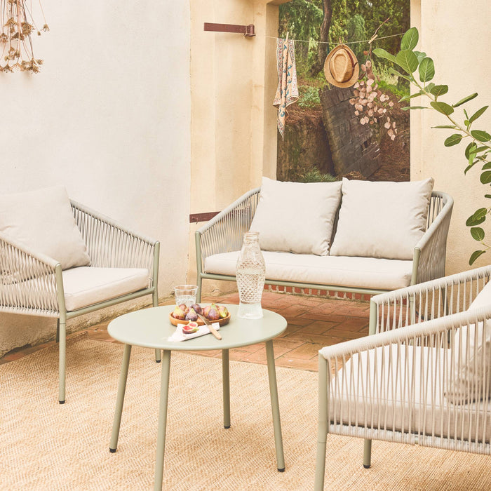 sweeek - Tuinset van staal en kunststof touwen, 4 plaatsen