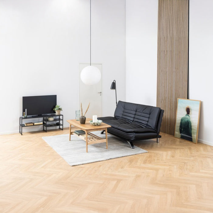 Giga Living - Slaapbank - Zwart PU Leer - 196x98x91cm - Grona