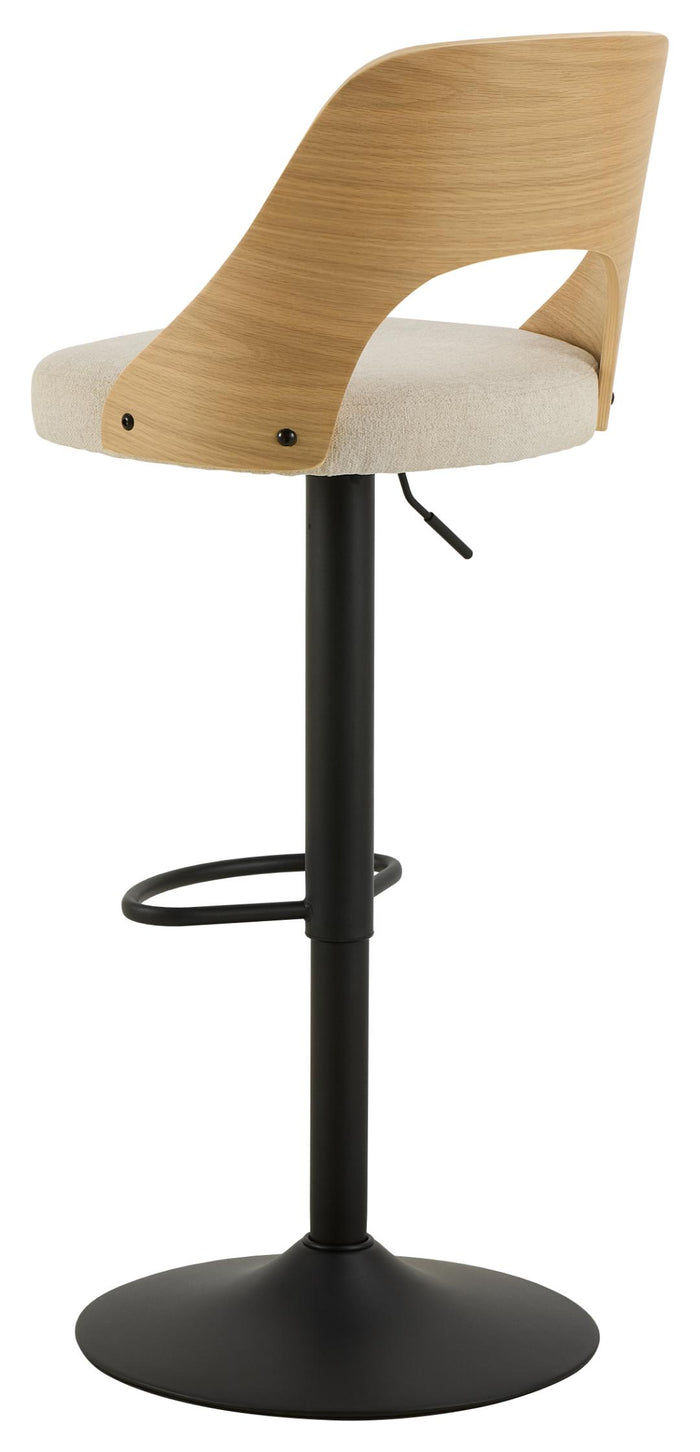 Giga Living - Barkruk - Beige Stof - Zithoogte 84cm - Lucas - Set van 2