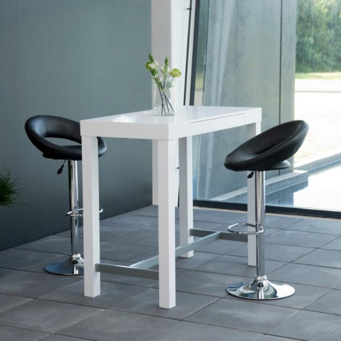 Giga Living - Barkruk - Zwart PU leer - Zithoogte 79cm - Trana - Set van 2