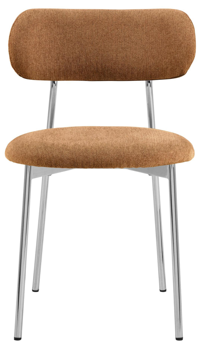 Giga Living - Eetkamerstoel - Terracotta - Stof - Zithoogte 48cm - Morka - Set van 2