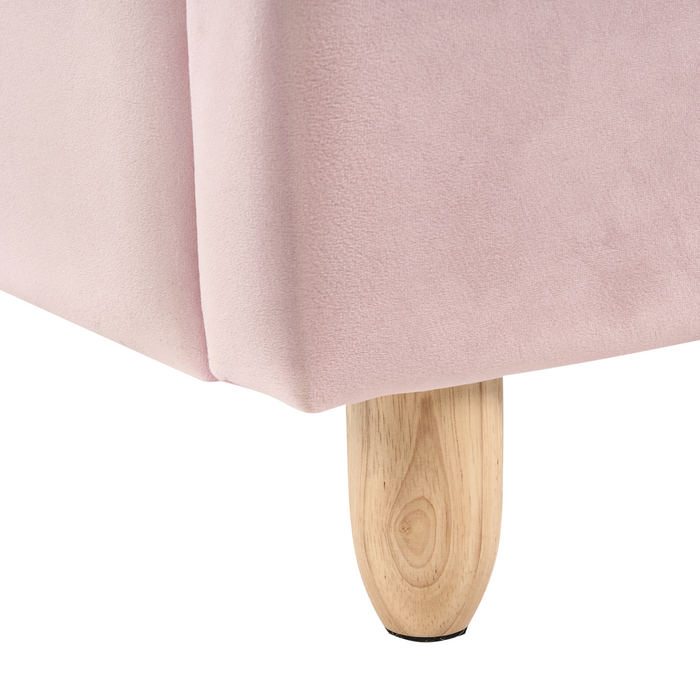 Beliani - LALLIAS - Eenpersoonsbed - Roze - 90 x 200 cm - Fluweel