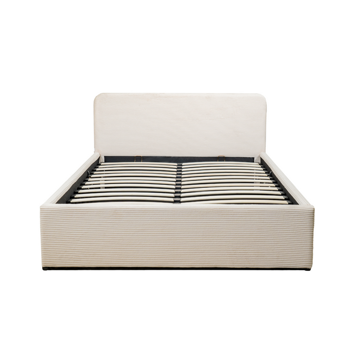 Calicosy - Opbergbed LIVY - 160x200 cm - Beige hoofdbord