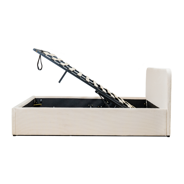 Calicosy - Opbergbed LIVY - 160x200 cm - Beige hoofdbord