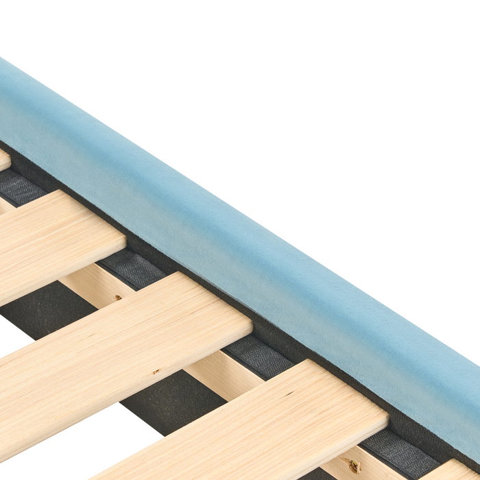 Beliani - MAILLES - Eenpersoonsbed - Blauw - 90 x 200 cm - Fluweel