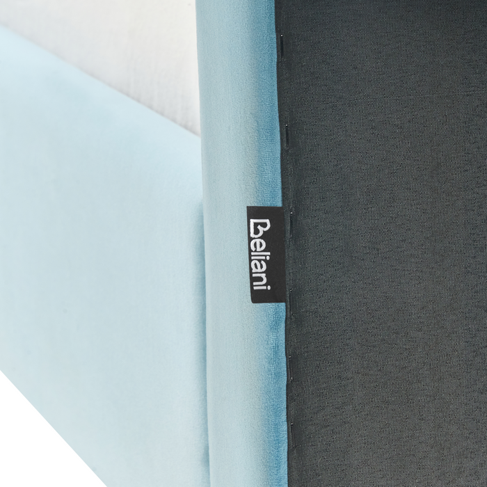 Beliani - MAILLES - Eenpersoonsbed - Blauw - 90 x 200 cm - Fluweel