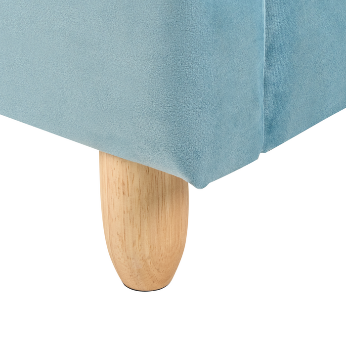 Beliani - MAILLES - Eenpersoonsbed - Blauw - 90 x 200 cm - Fluweel