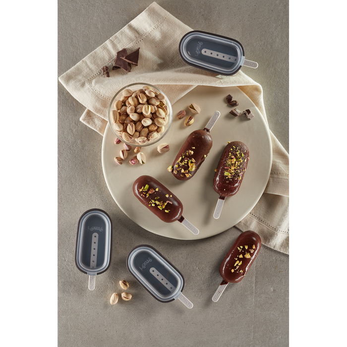 IJslolly Vormen klassiek, 4 st. met beker - Brown